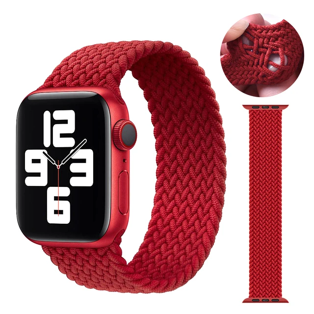 Elastic Braided nylon solo loop watch strap watch band suitable for Apple Watch 40mm 44mm 38mm 42mm, Multi-color optional or customized
Elastic Braided nylon solo loop watch strap watch band suitable for Apple Watch 40mm 44mm 38mm 42mm, Multi-color optional or customized