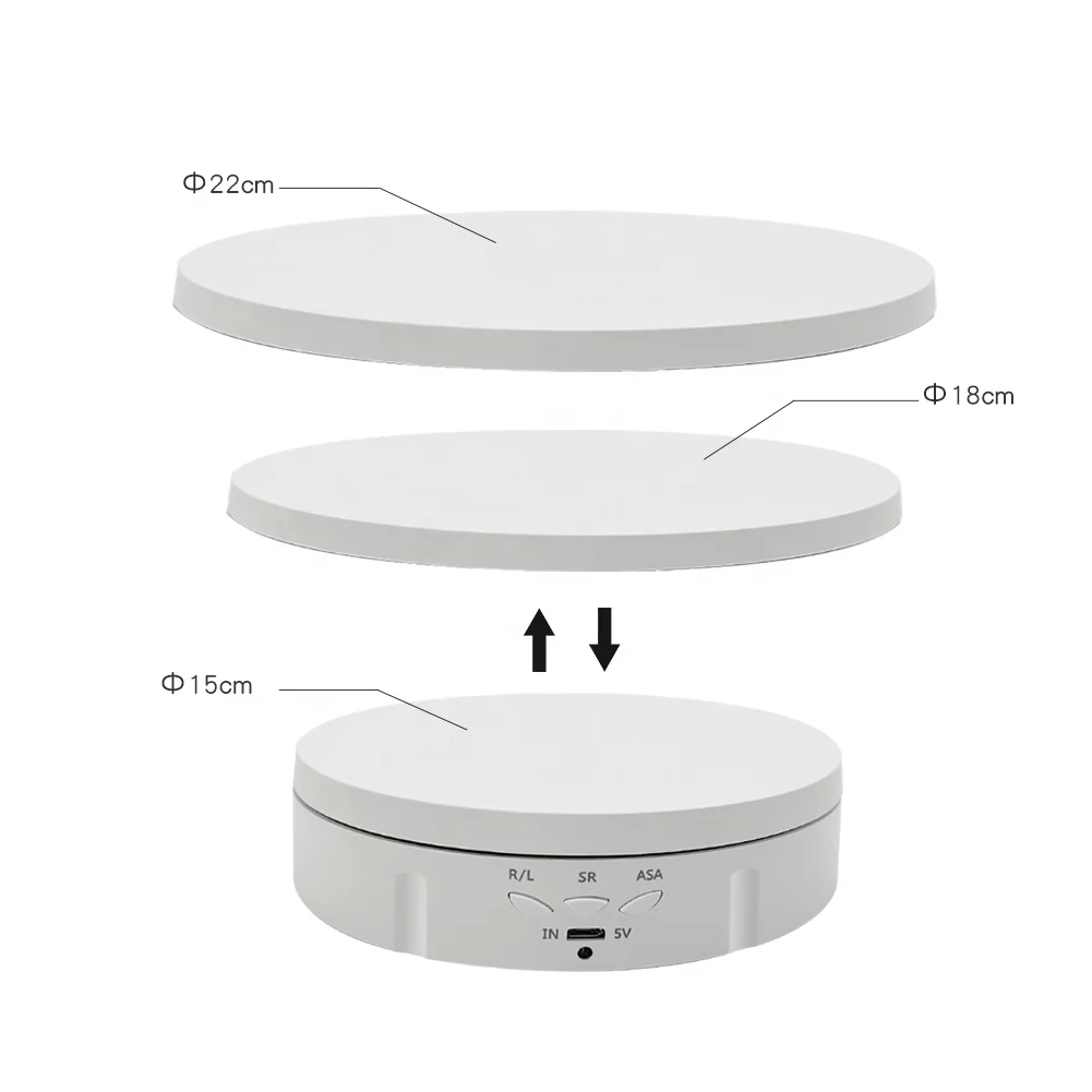 3 in 1 360 Degree Electric Turntable with Remote Control Rotating Display Photography Turntable
3 in 1 360 Degree Electric Turntable with Remote Control Rotating Display Photography Turntable