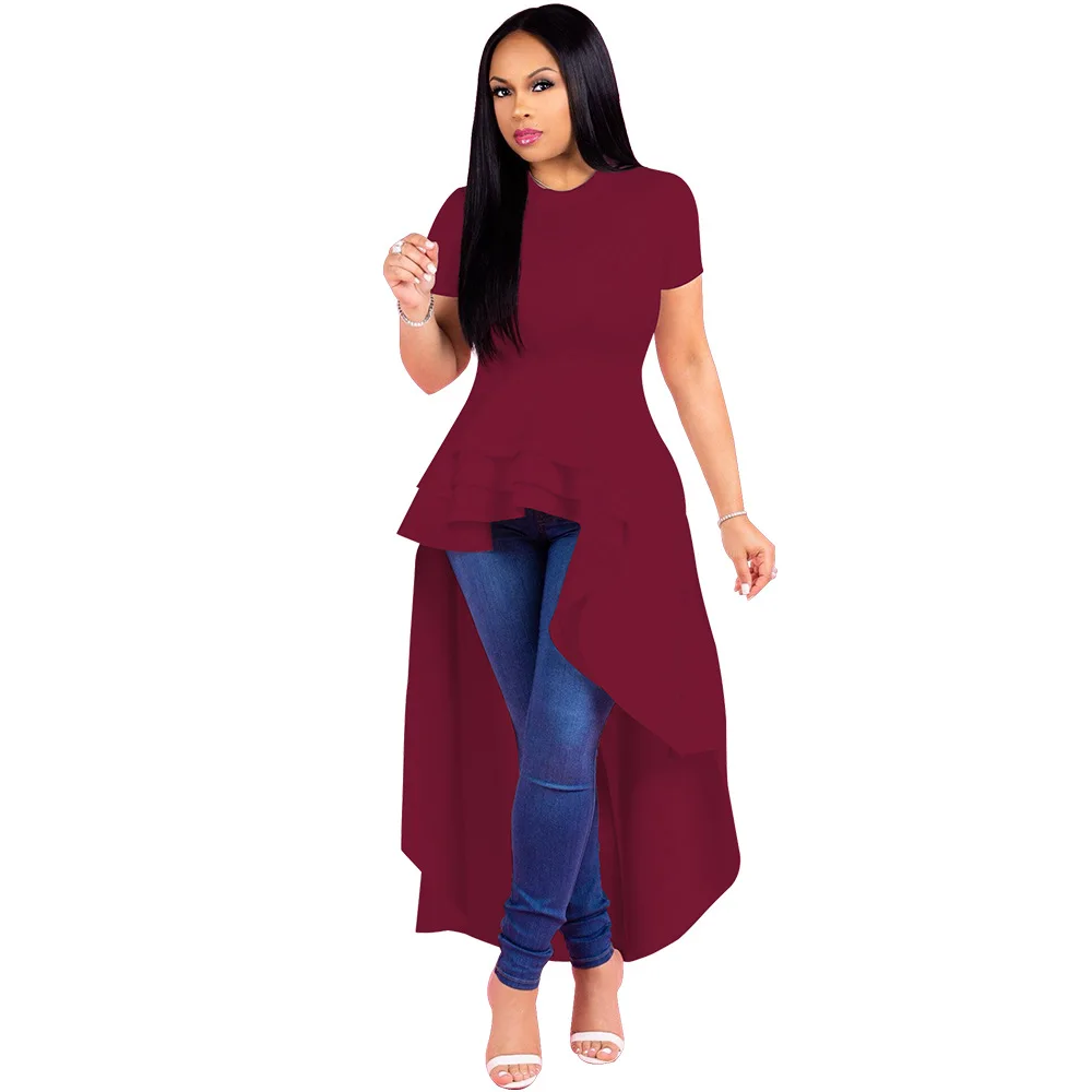 Plus size European and American fashion evening dress irregular ruffle skirt dress street fashion
Plus size European and American fashion evening dress irregular ruffle skirt dress street fashion