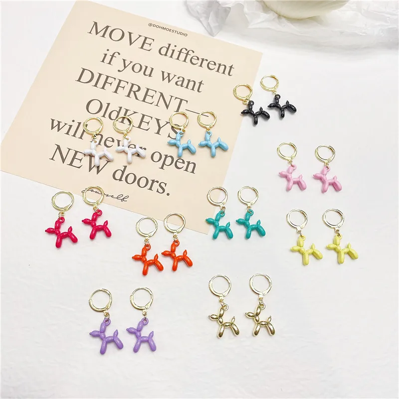 New personalized creative balloon dog earrings fashion three-dimensional multi-color dog earrings earrings buckle jewelry, Colorful
New personalized creative balloon dog earrings fashion three-dimensional multi-color dog earrings earrings buckle jewelry, Colorful