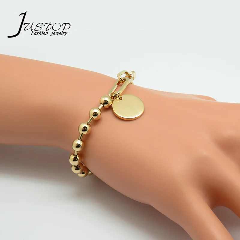 Customized beads cuban chain link fancy chain ladies bracelets with round pendant, As picture
Customized beads cuban chain link fancy chain ladies bracelets with round pendant, As picture