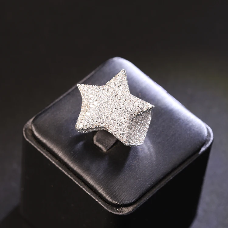 Fashion Star Cuban Ring 925 Solid Silver Ice Out Moissanite Star Cuban Ring Mans Women Hip Hop Ring Jewelry
Fashion Star Cuban Ring 925 Solid Silver Ice Out Moissanite Star Cuban Ring Mans Women Hip Hop Ring Jewelry