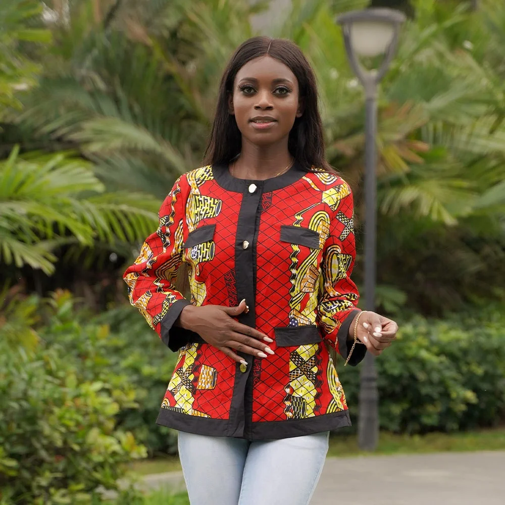 2021 African Print Women Jacket Classic Design Daily Formal Blazer New Design For Ladies, Red
2021 African Print Women Jacket Classic Design Daily Formal Blazer New Design For Ladies, Red