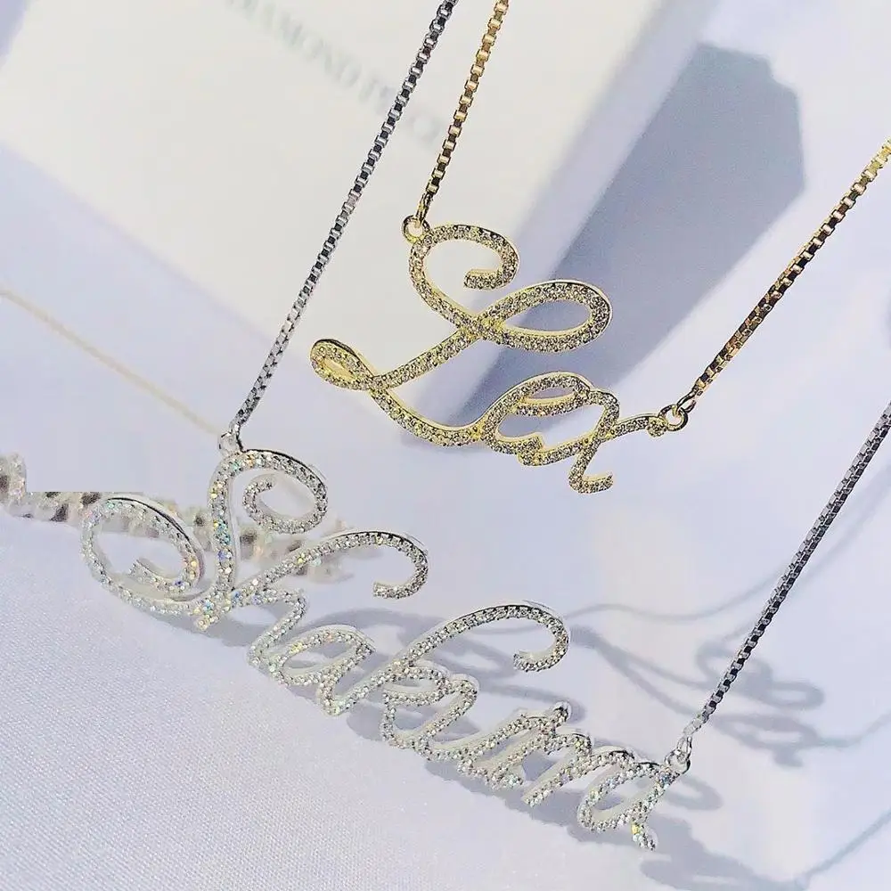 fashion personalized name necklace zircon plated good silver jewelry 925 sterling silver customize name charm necklace
fashion personalized name necklace zircon plated good silver jewelry 925 sterling silver customize name charm necklace