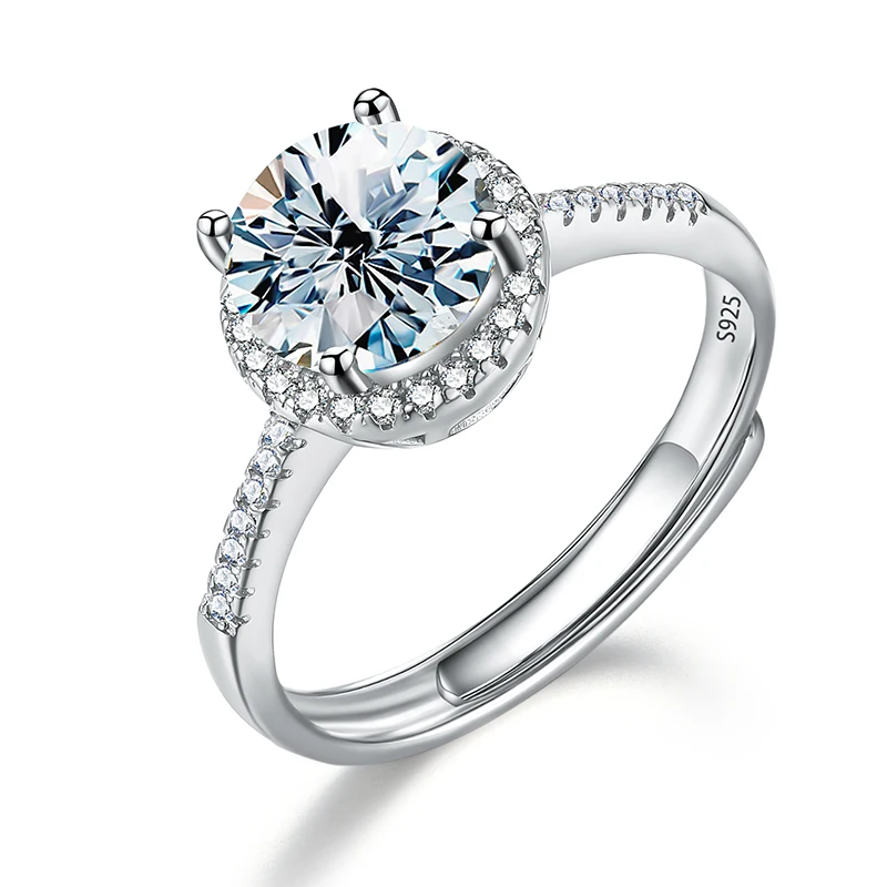 Dainty Diamond Jewelry 0.5 1 2 3Carats VVS Moissanite Engagement Rings with Certificate 925 Sterling Silver Rings For Men Women
Dainty Diamond Jewelry 0.5 1 2 3Carats VVS Moissanite Engagement Rings with Certificate 925 Sterling Silver Rings For Men Women