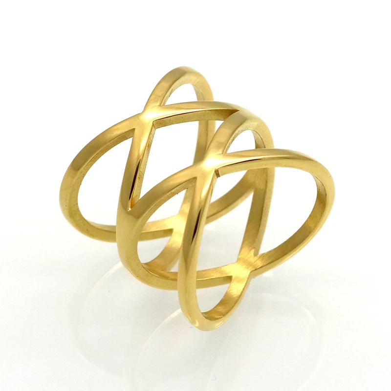 Fashion Jewelry 18K Gold Plating X Shape Cross Rings For Women Party Engagement Female Stainless Steel Finger Ring, Picture
Fashion Jewelry 18K Gold Plating X Shape Cross Rings For Women Party Engagement Female Stainless Steel Finger Ring, Picture