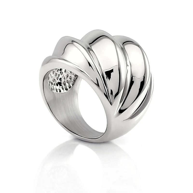 Trendy Irregular Shiny Big Stainless Steel Domed Rings Carved Wave Lines Wide Punk Finger Rings for Women Shell Shaped Rings
Trendy Irregular Shiny Big Stainless Steel Domed Rings Carved Wave Lines Wide Punk Finger Rings for Women Shell Shaped Rings