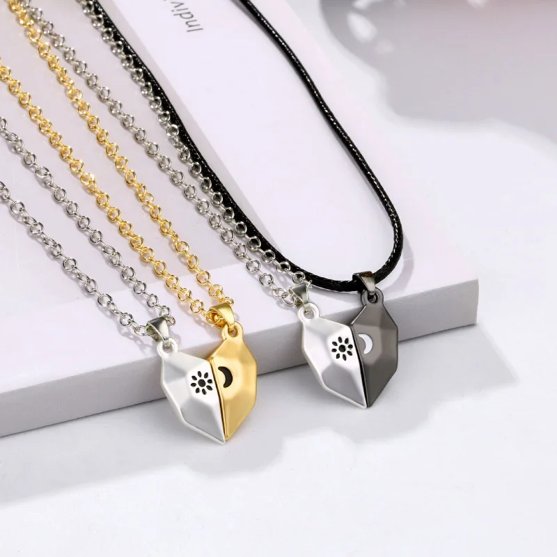 Factory wholesale stainless steel love pendant necklace magnetic suction sun moon moon heart -shaped couple necklace for lovers
Factory wholesale stainless steel love pendant necklace magnetic suction sun moon moon heart -shaped couple necklace for lovers