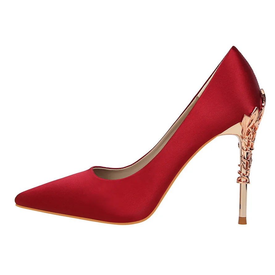 Korean fashion sexy metal heel women's shoes stiletto high-heeled shallow mouth pointed toe thin single shoes wedding shoes, Picture
Korean fashion sexy metal heel women's shoes stiletto high-heeled shallow mouth pointed toe thin single shoes wedding shoes, Picture
