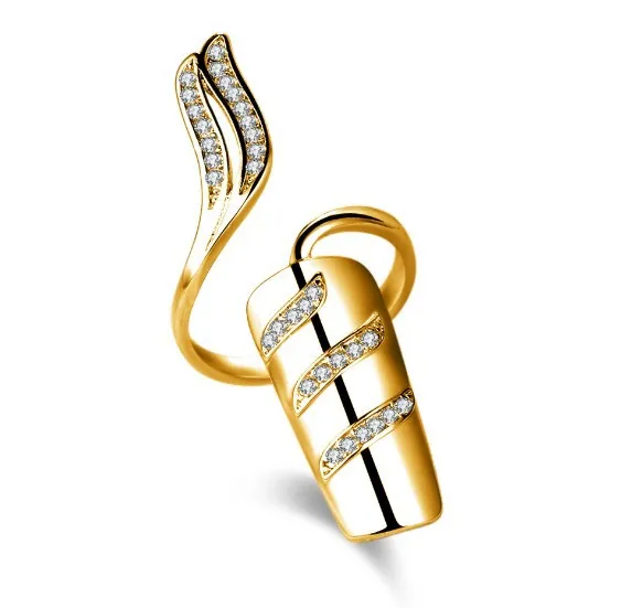 Women Gold Nail Finger Decoration Ring Protecting Fingernail Jewelry Rhinestone Fingernail Opening Ring, Gold/ silver
Women Gold Nail Finger Decoration Ring Protecting Fingernail Jewelry Rhinestone Fingernail Opening Ring, Gold/ silver