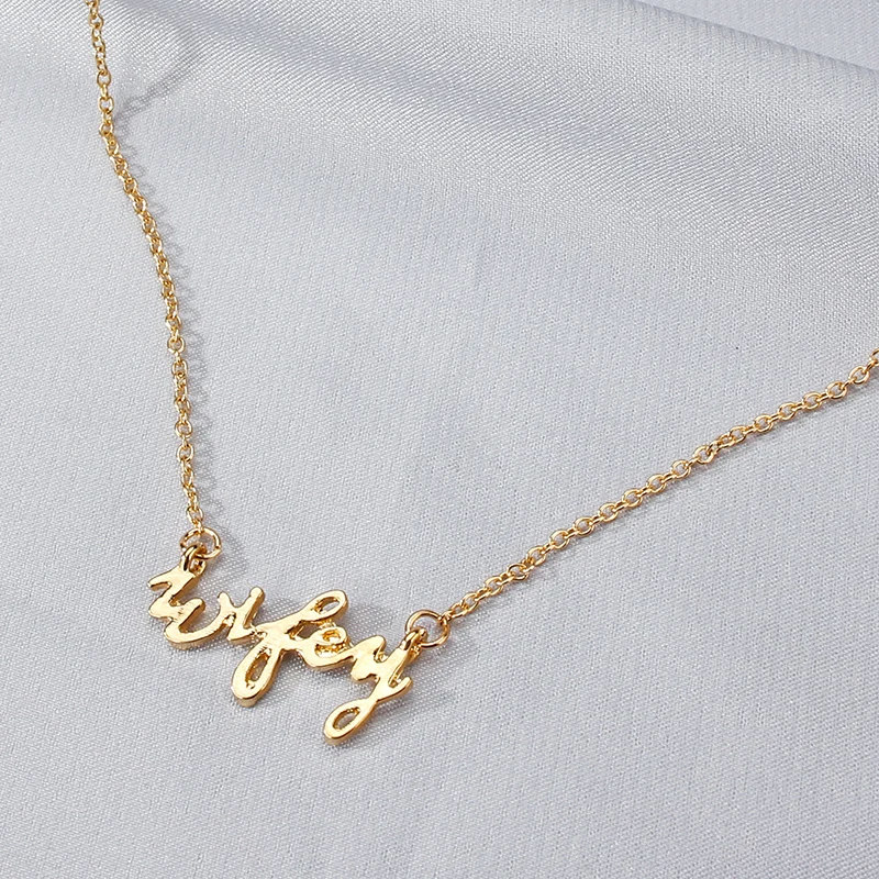 Stainless Steel Wifey English Letter Name Custom Necklace For Women Custom Jewelry Christmas Wholesale
Stainless Steel Wifey English Letter Name Custom Necklace For Women Custom Jewelry Christmas Wholesale