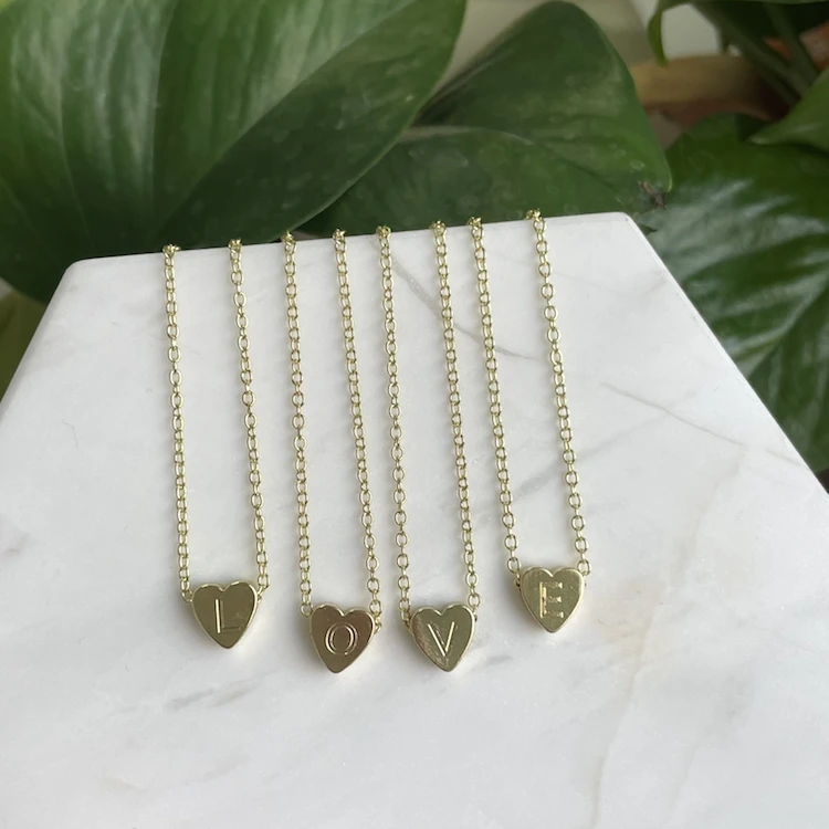 New gold plated heart cube initials diamond letter pendants necklaces, Picture shows
New gold plated heart cube initials diamond letter pendants necklaces, Picture shows