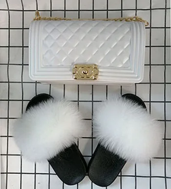 reliance china supplier fur slides and matching purse fox fur slippers women fur slides with matching purse, Colorful 
reliance china supplier fur slides and matching purse fox fur slippers women fur slides with matching purse, Colorful