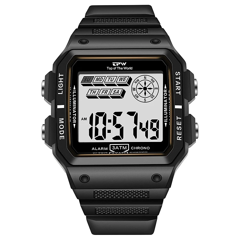 Electronic shock resist resin digital movement men sport wrist watch 3 atm waterproof
Electronic shock resist resin digital movement men sport wrist watch 3 atm waterproof