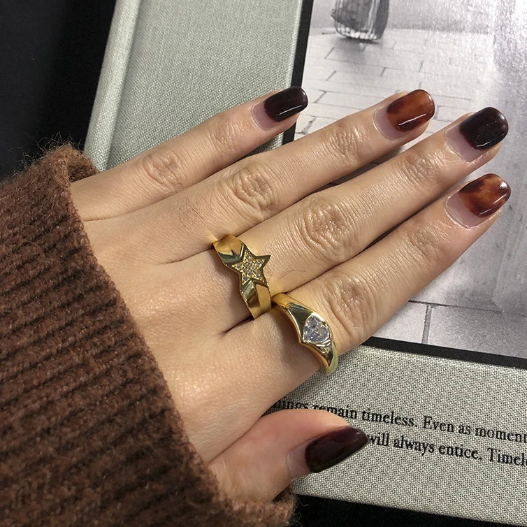 VIANRLA 18k gold plated star sign ring 925 sterling silver micro pace zircon gold star ring
VIANRLA 18k gold plated star sign ring 925 sterling silver micro pace zircon gold star ring