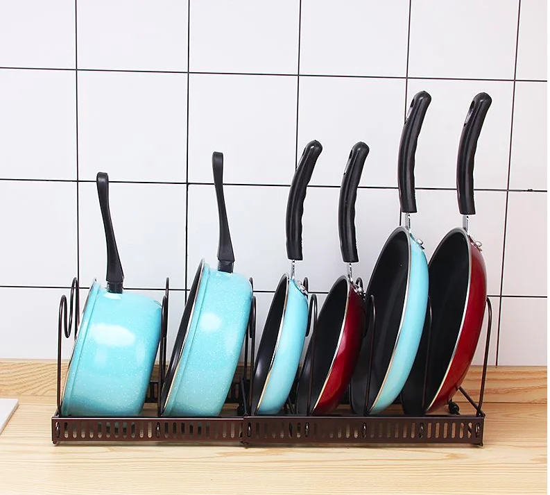 Adjustable black 6-layer kitchen metal frying pan pot cover rack storage box storage rack
Adjustable black 6-layer kitchen metal frying pan pot cover rack storage box storage rack