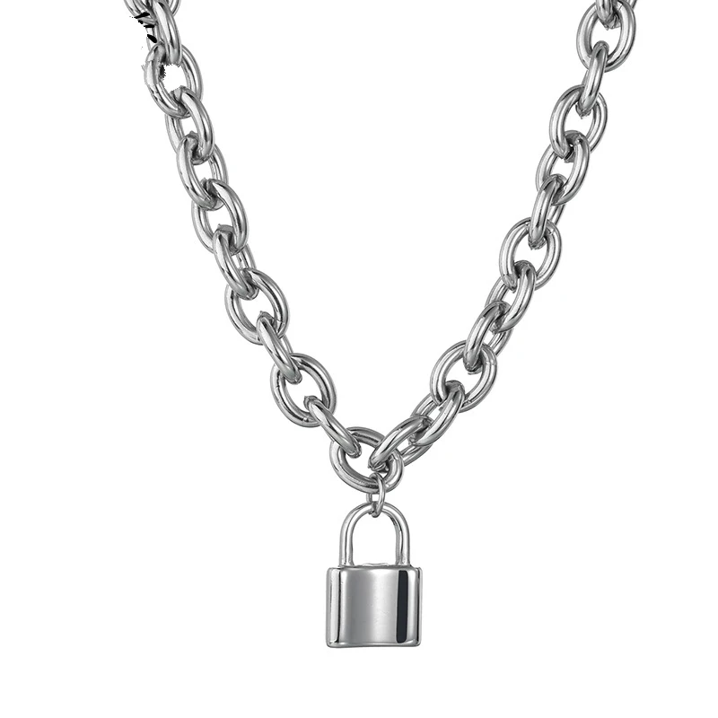 European and American punk style popular small flat lock pendant bracelet necklace lock chain bracelet jewelry set
European and American punk style popular small flat lock pendant bracelet necklace lock chain bracelet jewelry set