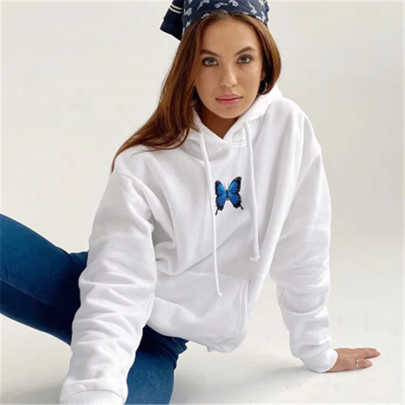 Fashion Butterfly Womens Hoodies with Pocket, White
Fashion Butterfly Womens Hoodies with Pocket, White