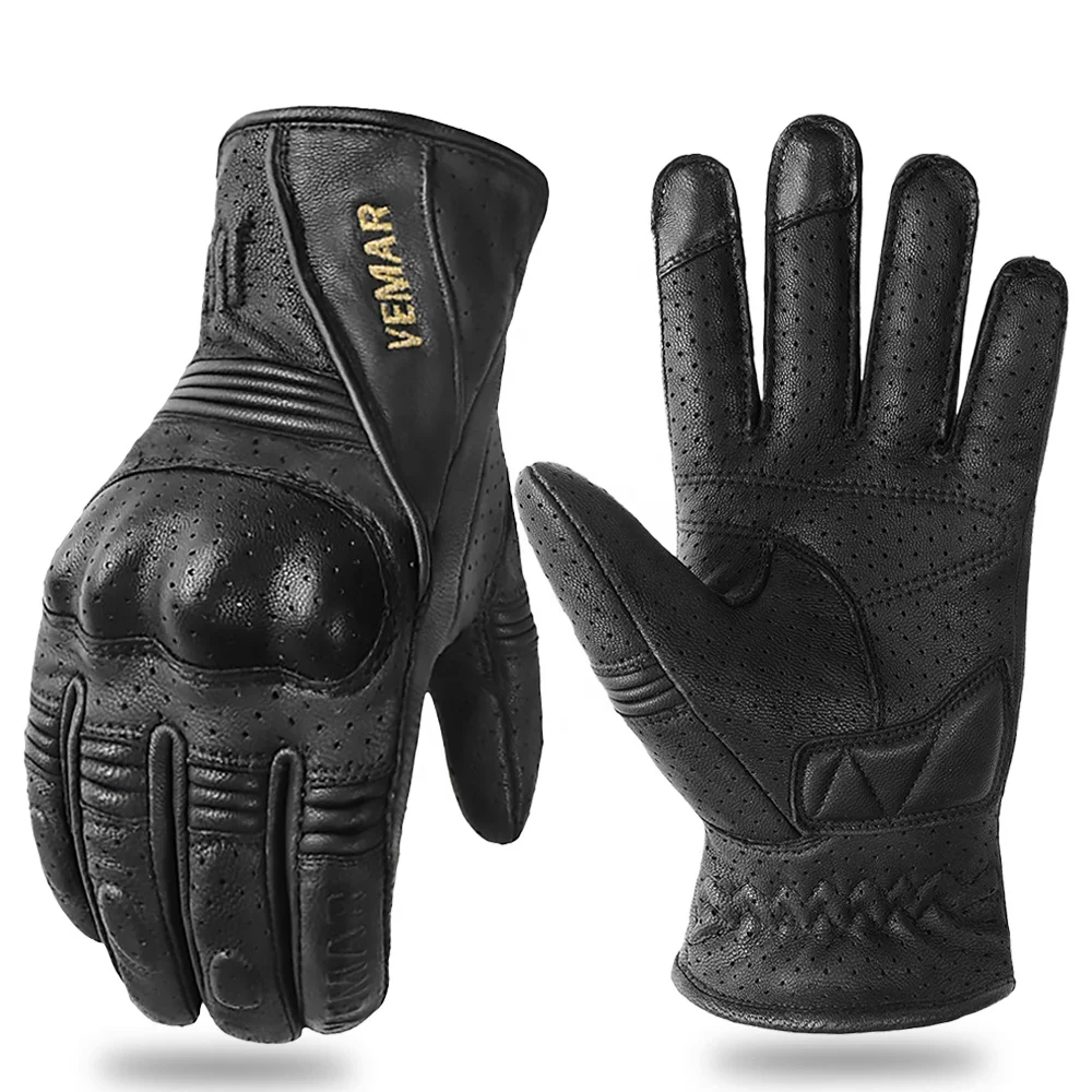 New Retro Men Women Leather Motorcycle Riding Gloves Breathable Touch Screen Motorcycle Racing Gloves Anti-fall Bike ATV Gloves, Black
New Retro Men Women Leather Motorcycle Riding Gloves Breathable Touch Screen Motorcycle Racing Gloves Anti-fall Bike ATV Gloves, Black