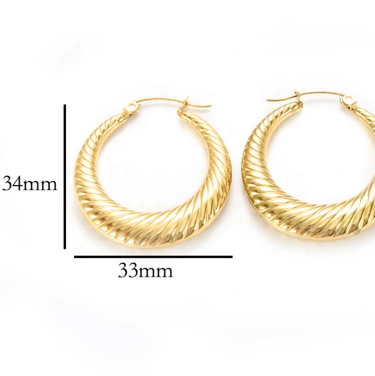 Fashion Minimalist Jewelry 18K Gold Plated Jewelry Stainless Steel Boho Twist Croissant Hoop Earrings for Woman, Gold/silver/rose gold
Fashion Minimalist Jewelry 18K Gold Plated Jewelry Stainless Steel Boho Twist Croissant Hoop Earrings for Woman, Gold/silver/rose gold