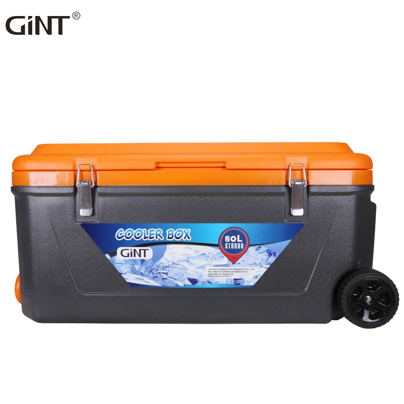 GiNT 80L Large Insulated Plastic Cooler Boxes Big Capacity Ice Chest Water Cooler Box with Wheels, Customized color acceptable
GiNT 80L Large Insulated Plastic Cooler Boxes Big Capacity Ice Chest Water Cooler Box with Wheels, Customized color acceptable