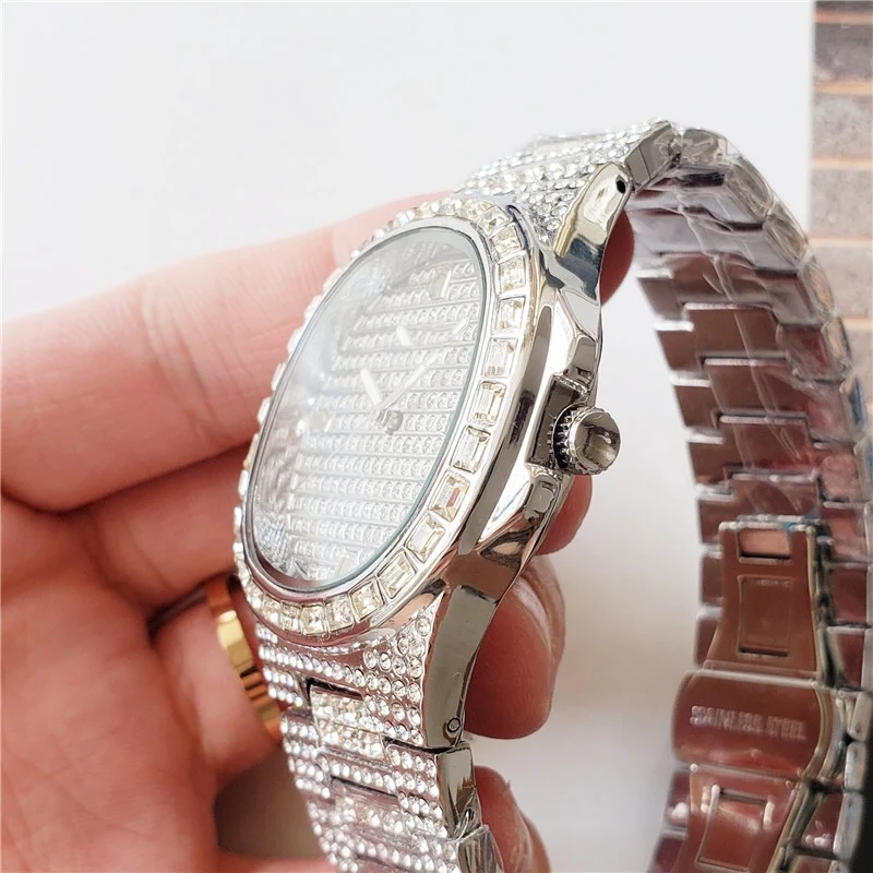 Iced Out Watch Ap Bangle Style Watch Wrist Watch Luxury