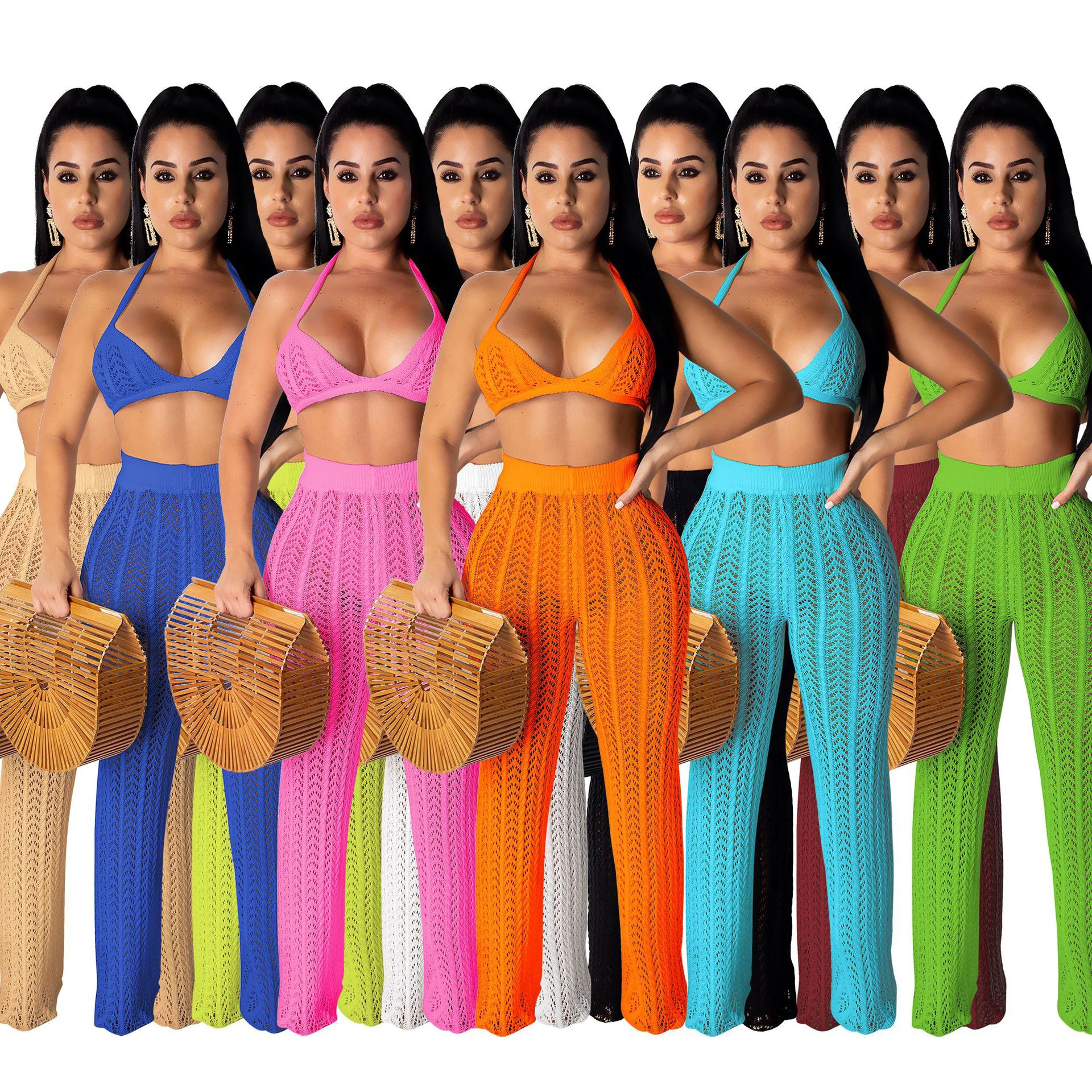 RUIYI Plus size 2021 2 piece pants set women summer outfits for women sexy Hollow out Solid custom 2 piece set women
RUIYI Plus size 2021 2 piece pants set women summer outfits for women sexy Hollow out Solid custom 2 piece set women