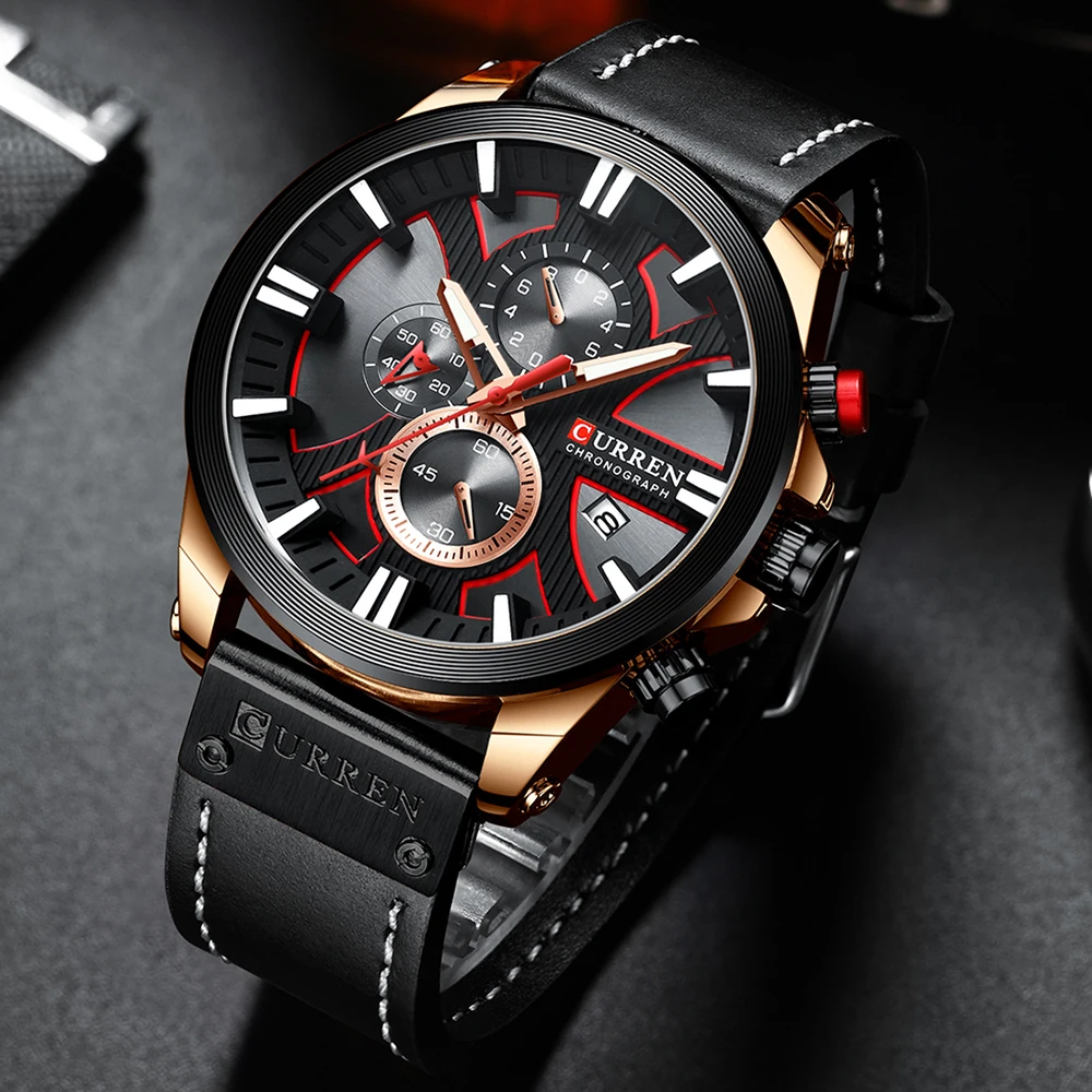 Fashion Chronograph Clock Men Leather Watch Casual Sport Watches for Men Quartz Wristwatch Relogio Masculino
Fashion Chronograph Clock Men Leather Watch Casual Sport Watches for Men Quartz Wristwatch Relogio Masculino