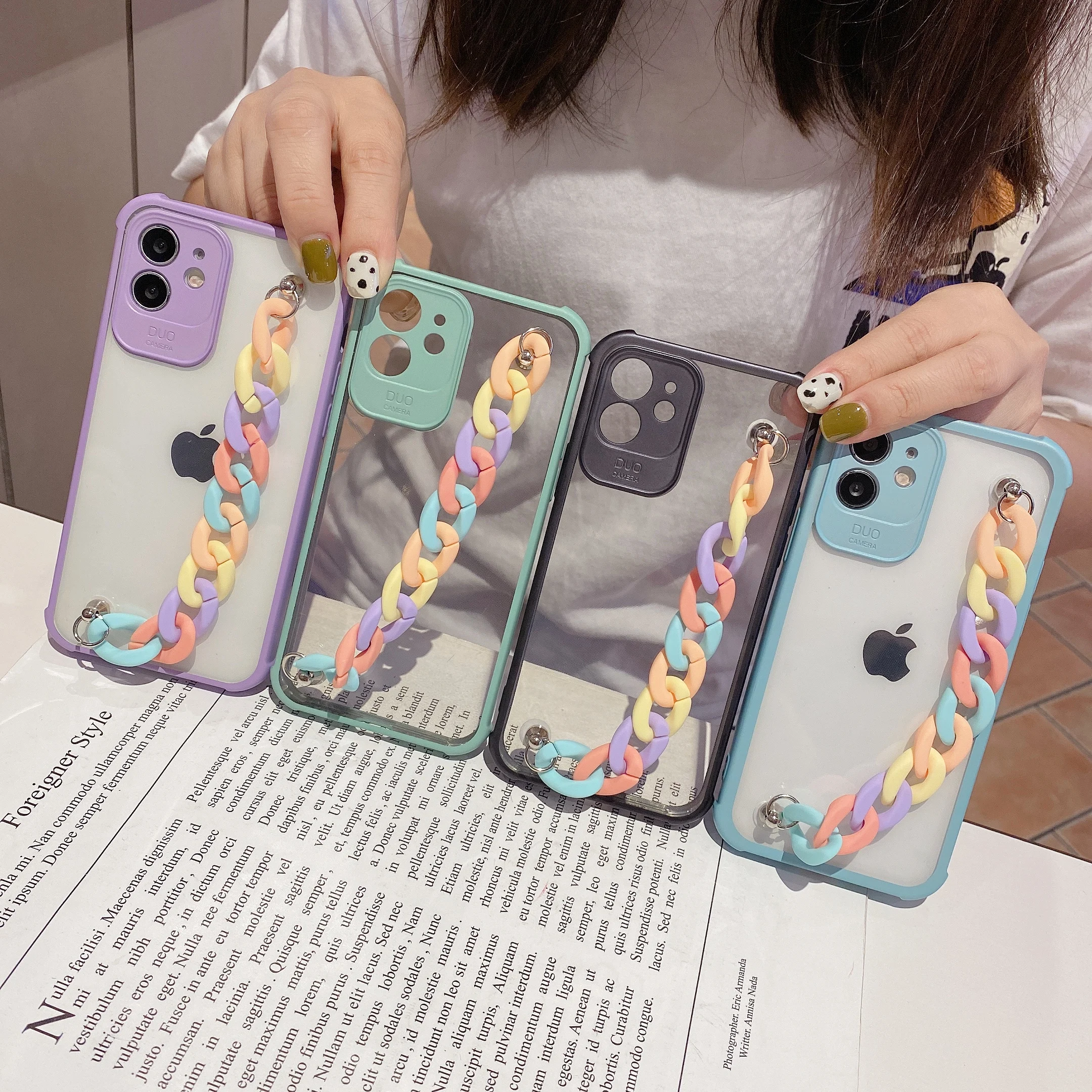Luxury Colorful Chain Translucent Camera Lens Protection Silicone Phone Case For iPhone 12 11 Pro Max X XS 7 8 Plus Phone Cover
Luxury Colorful Chain Translucent Camera Lens Protection Silicone Phone Case For iPhone 12 11 Pro Max X XS 7 8 Plus Phone Cover