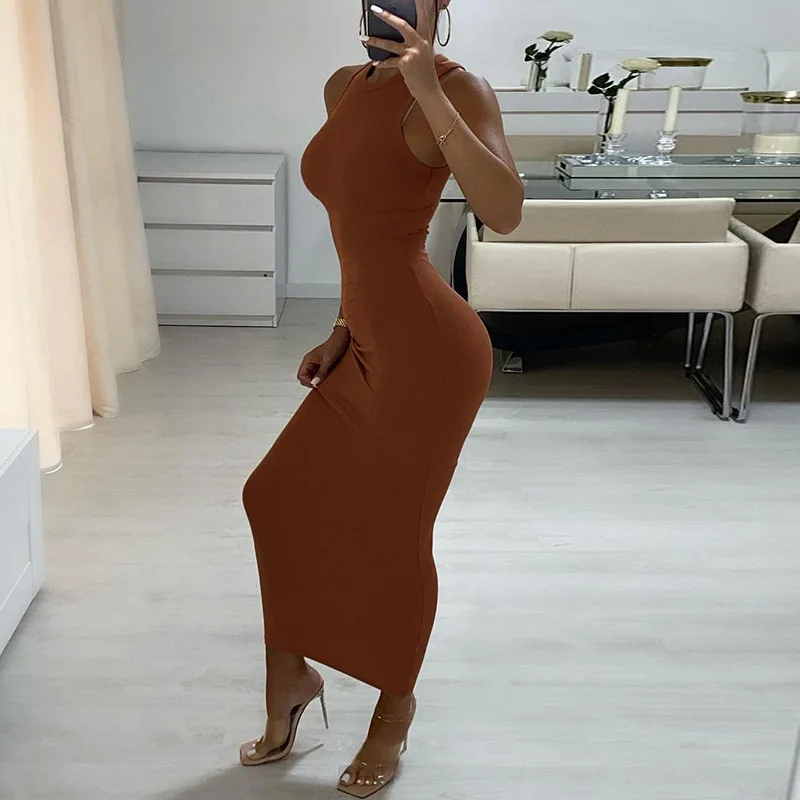 Ins Autumn New Women's Fashion Round Neck Sleeveless Temperament Slim Pack Butt Solid Color Dress, Picture shows
Ins Autumn New Women's Fashion Round Neck Sleeveless Temperament Slim Pack Butt Solid Color Dress, Picture shows