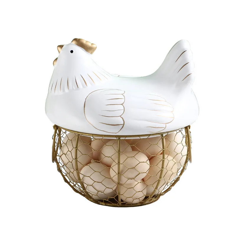 New Arrival Kitchen Decoration Portable Lovely Ceramic Chicken Metal Wire Egg Storage Basket
New Arrival Kitchen Decoration Portable Lovely Ceramic Chicken Metal Wire Egg Storage Basket