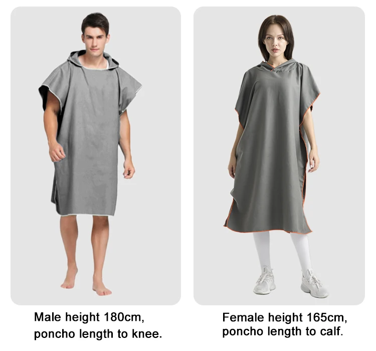 2019 quick dry lightweight solid color ultra compact surf poncho quick dry custom microfiber hooded poncho