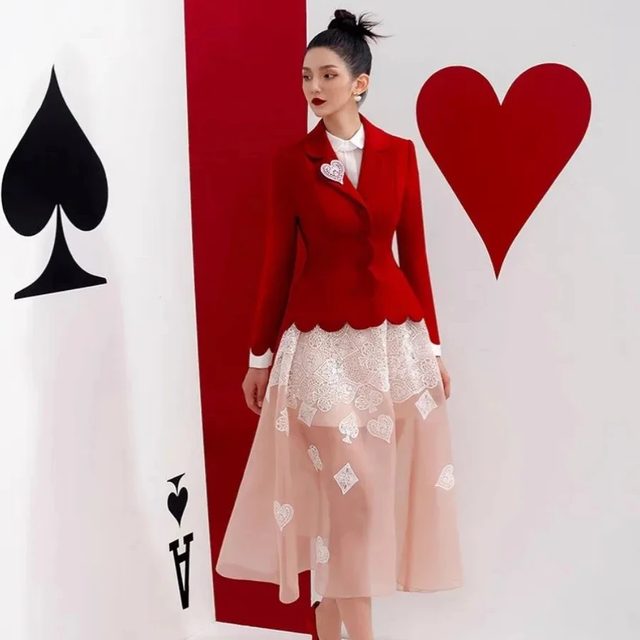 High Quality Tight V-neck Red Coat Party Elegant Women's Clothing 2023 Round Neck Embroidery Mesh White Dress Women's Suits
High Quality Tight V-neck Red Coat Party Elegant Women's Clothing 2023 Round Neck Embroidery Mesh White Dress Women's Suits
