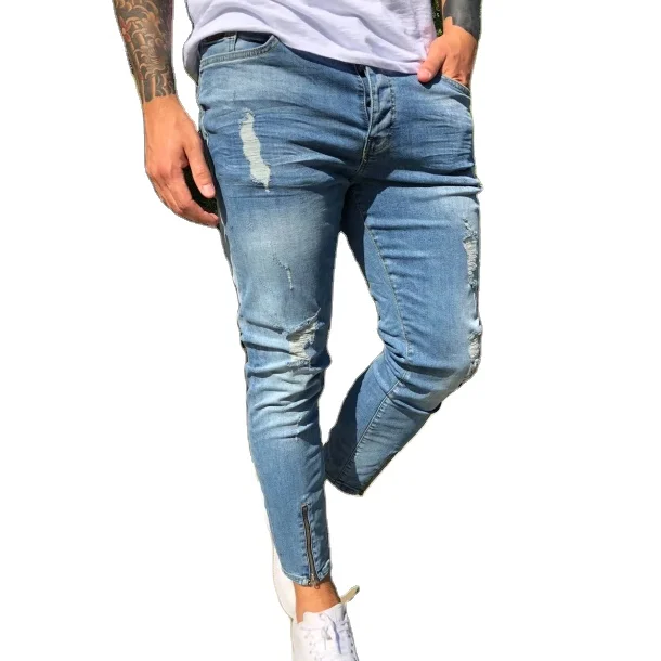 Wholesale Jeans men's ripped jeans zipper design pants pants for men slim stylish jeans skinny custom Fitting
Wholesale Jeans men's ripped jeans zipper design pants pants for men slim stylish jeans skinny custom Fitting