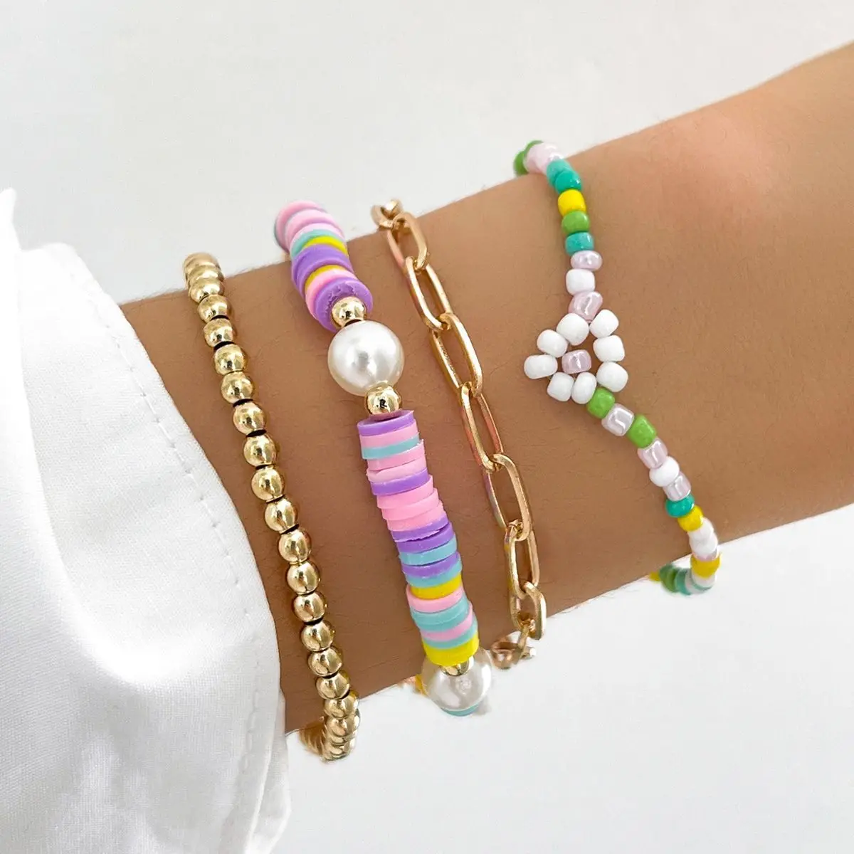Hot selling luxury soft clay bracelet fresh and cute rice bead bracelet colorful small beads bracelets flower bracelet
Hot selling luxury soft clay bracelet fresh and cute rice bead bracelet colorful small beads bracelets flower bracelet