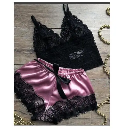 Hot Sale 2 pcs Sets Lace Silk Short Sleepwear Satin Pajamas For Women, Red,pink,green,dark green,black,purple
Hot Sale 2 pcs Sets Lace Silk Short Sleepwear Satin Pajamas For Women, Red,pink,green,dark green,black,purple