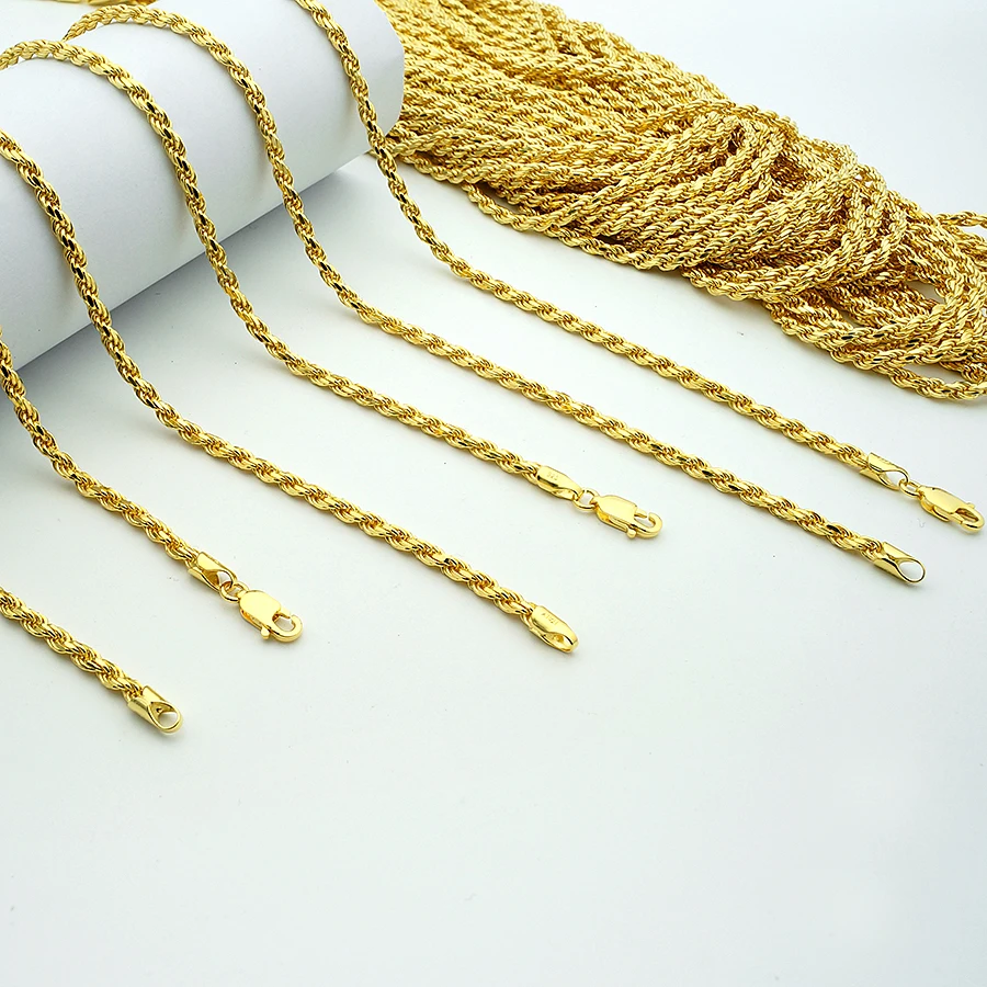 3mm Wide For Men Necklace Women Gold Plated Rope Chain Silver 925 Chain Machine Make Chains Manufacture By Meter In Roll
3mm Wide For Men Necklace Women Gold Plated Rope Chain Silver 925 Chain Machine Make Chains Manufacture By Meter In Roll