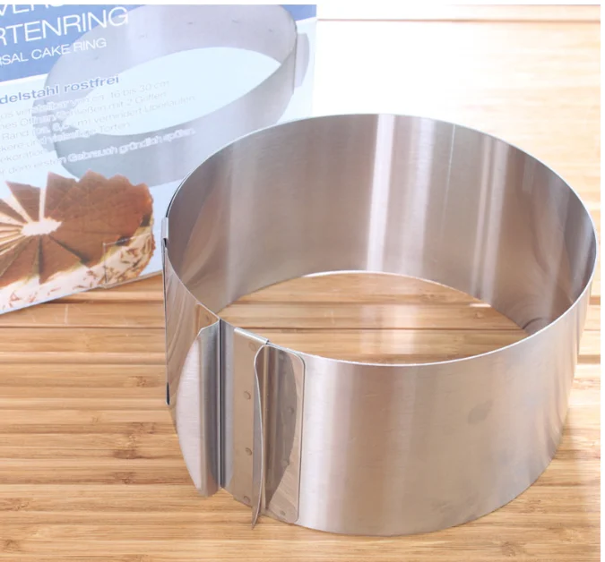 Stainless steel mousse ring expansion round 6 "-12" baking tool cake ring cake mould, Silver
Stainless steel mousse ring expansion round 6 "-12" baking tool cake ring cake mould, Silver