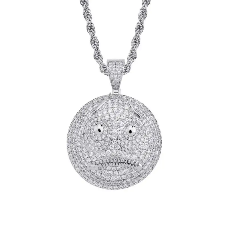 Cartoon character face personality hiphop pendant real gold plated full zircon Chaoren men and women couple necklace jewel, Gold/silver
Cartoon character face personality hiphop pendant real gold plated full zircon Chaoren men and women couple necklace jewel, Gold/silver