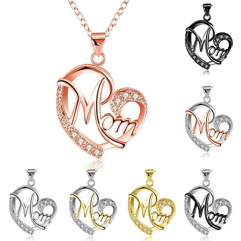 Wholesale High Quality Bulk Heart Shape Letter Mom Stainless Steel Necklace With Crystal For Mothers Day Gift, Gold
Wholesale High Quality Bulk Heart Shape Letter Mom Stainless Steel Necklace With Crystal For Mothers Day Gift, Gold