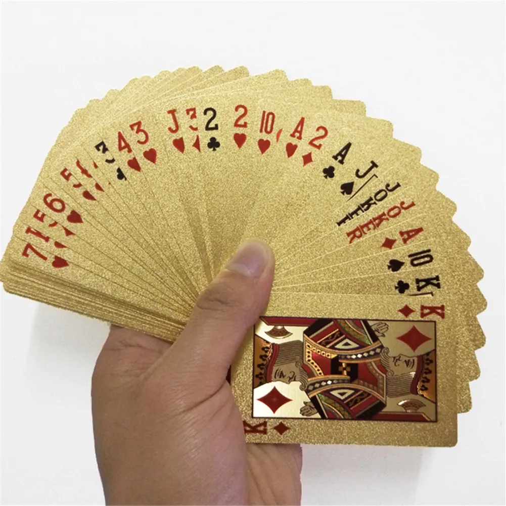 Entertain Golden Playing Cards Deck Of Gold Foil Pokers Set Magic Cards 24K Gold Plastic Foil Pokers Durable Waterproof Cards
Entertain Golden Playing Cards Deck Of Gold Foil Pokers Set Magic Cards 24K Gold Plastic Foil Pokers Durable Waterproof Cards