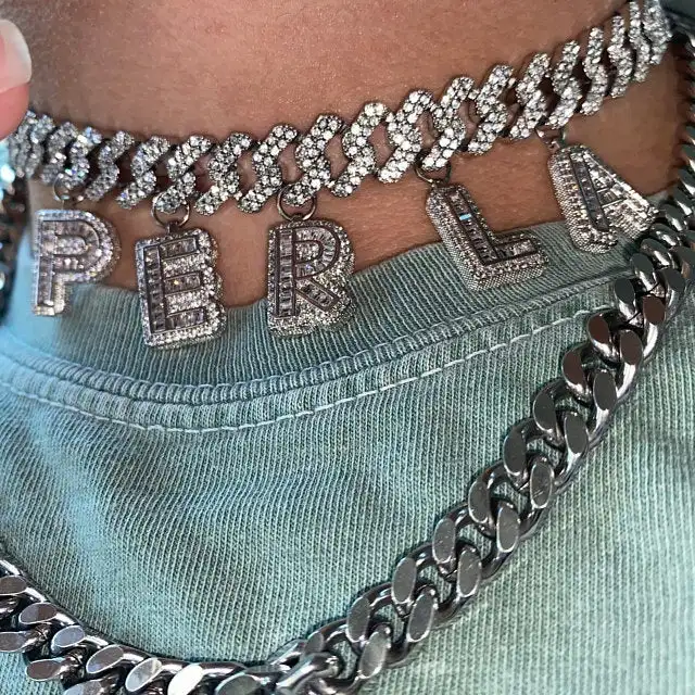 10% OFF Custom Name Words Letters Pendant Gold silver Color Charm AAAA Zirconia Men's Hip Hop Necklace Chain Rock
10% OFF Custom Name Words Letters Pendant Gold silver Color Charm AAAA Zirconia Men's Hip Hop Necklace Chain Rock