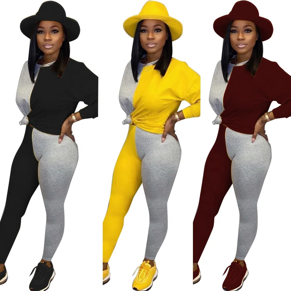 B61964A The new autumn/winter 2019 amazon hot selling loose sleeve outfit patchwork color two-piece set, Black/yellow/wine red
B61964A The new autumn/winter 2019 amazon hot selling loose sleeve outfit patchwork color two-piece set, Black/yellow/wine red