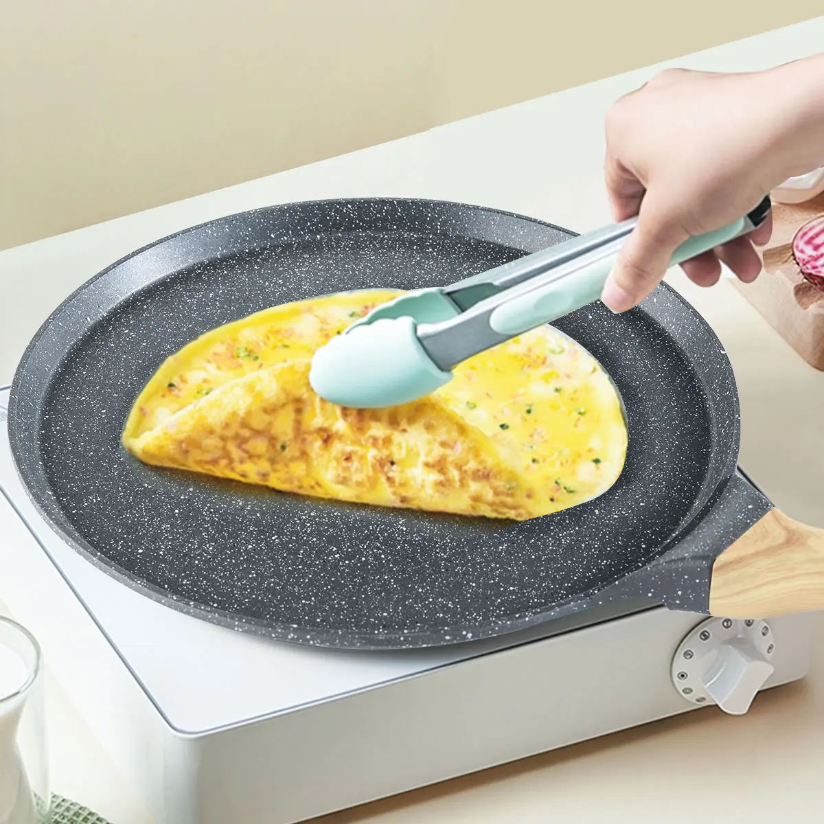 Yijia Hot Selling Frying Pan Maifan stone Pot Non-stick Aluminum Cookware With Wood Grain Handle, Black
Yijia Hot Selling Frying Pan Maifan stone Pot Non-stick Aluminum Cookware With Wood Grain Handle, Black