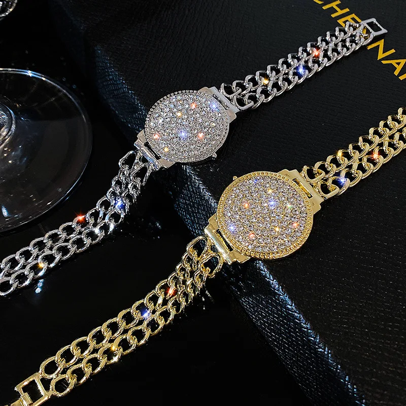 Gold Watch Shape Bracelet For Women Hip hop Rhinestone Wrist Bracelets Bangles Party Jewelry
Gold Watch Shape Bracelet For Women Hip hop Rhinestone Wrist Bracelets Bangles Party Jewelry