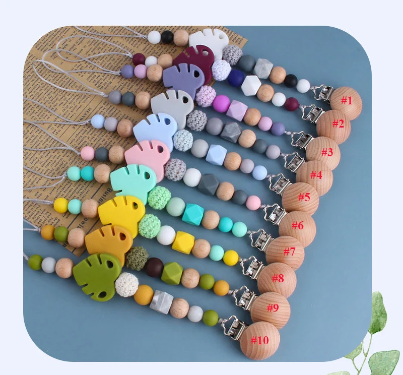 Baby Silicone Beads Pacifier Clip Chain Wooden Holder Soother Pacifier Clips Leash Strap Nipple Holder For Infant Nipple Custom
Baby Silicone Beads Pacifier Clip Chain Wooden Holder Soother Pacifier Clips Leash Strap Nipple Holder For Infant Nipple Custom