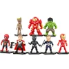 8pcs/set Endgame Anime avenge Action Figures Mini 6 Pack super Hero Series Set Figures with Bases, , PVC Figure Doll