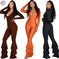 9110526 fashionable pure color deep V layered ruffles Rompers Womens Mujer Bodycon Jumpsuit
9110526 fashionable pure color deep V layered ruffles Rompers Womens Mujer Bodycon Jumpsuit