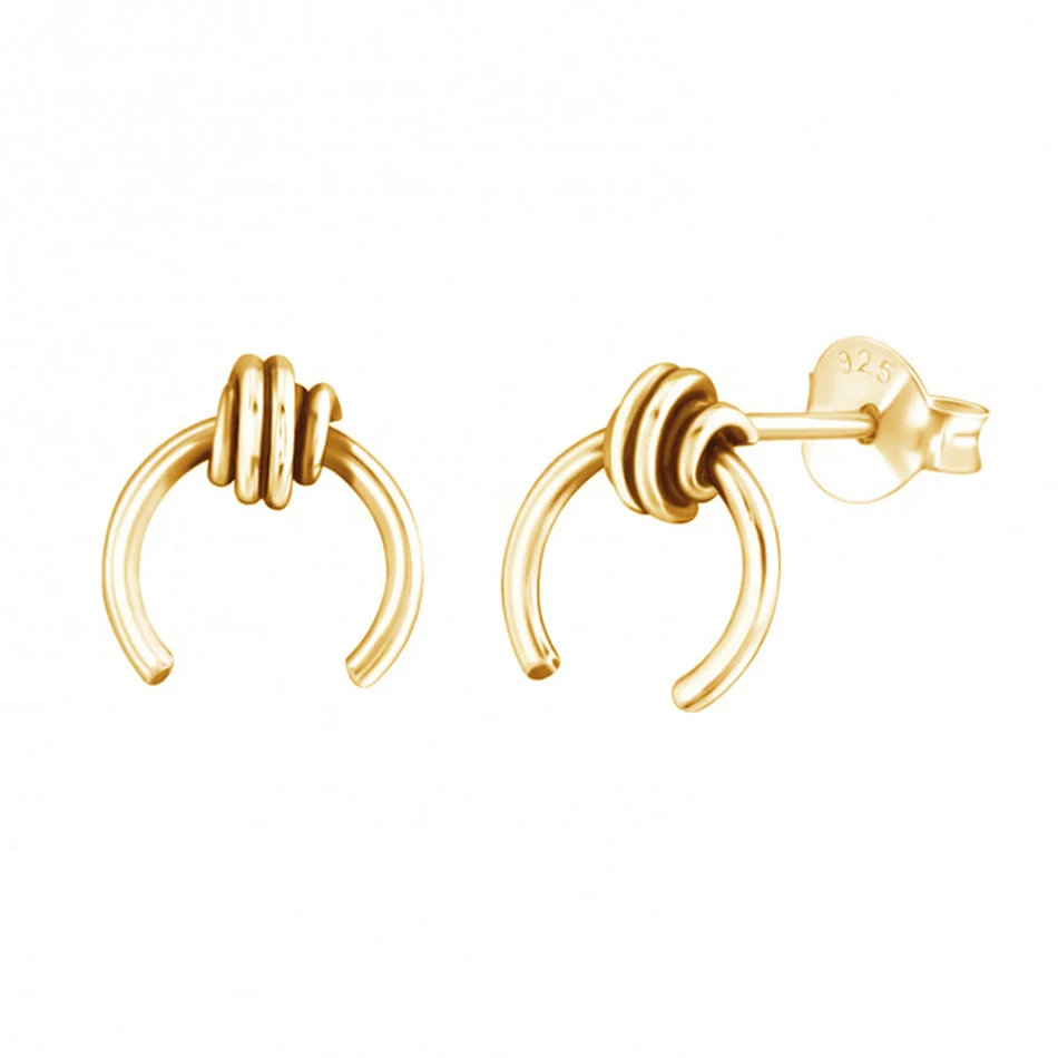Simple 925 Sterling Silver Jewelry 18k Gold Plated Cow Horn Stud Earrings For Woman Fashion Earrings
Simple 925 Sterling Silver Jewelry 18k Gold Plated Cow Horn Stud Earrings For Woman Fashion Earrings