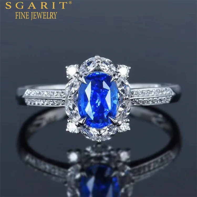 SGARIT custom women gemstone jewelry with price 18k gold women ring 0.85ct unheated natural sapphire ring
SGARIT custom women gemstone jewelry with price 18k gold women ring 0.85ct unheated natural sapphire ring